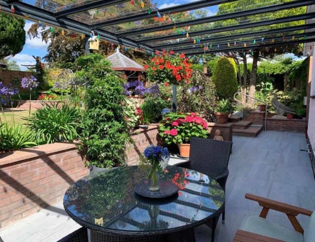 Patio onto garden